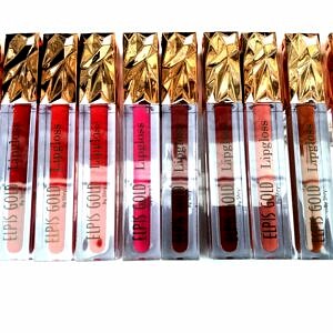 Elpis gold waterproof matte lip gloss mix color pack of 12pc hi