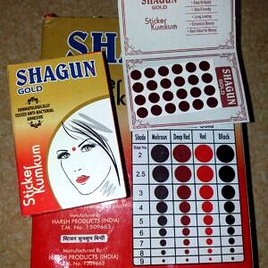 Sticker kumkum bindis 15 card each box red/maroon mix size te.as