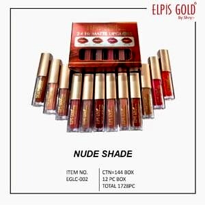 Elpish gold mini matte lipstick 24H long lasting Pack of 12pc nude colour te