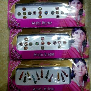 Arshi bride round fancy bindi color multy hn