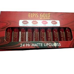 Elpish gold mini matte lipstick 24H long lasting Pack of 12pc red colour te