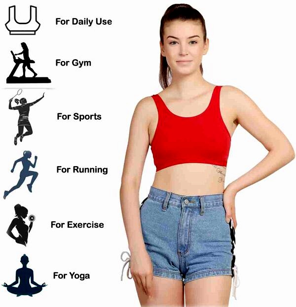 best quality cotton lycra sports bra for girls and women sports non padded bra